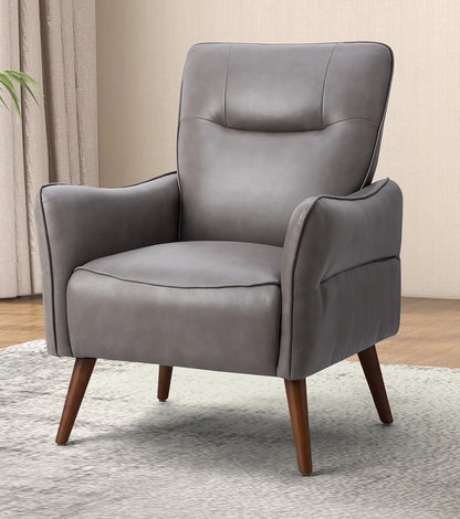 LSFH Unique Design True Innovations Amyle Accent Chair, Ottoman Armchair with Solid Sagwan Wooden Frame Single Sofa Chair for Small Apartments, Living Room or Bedroom (Set of 2 Chairs, Grey)