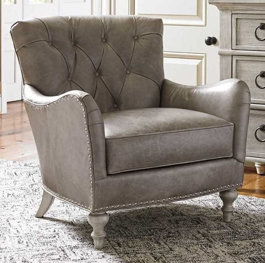 LSFH Unique Design True Innovations Oyster Button Tufted Accent Chair Armchair with Solid sagwan Wooden Legs Single Sofa Chair for Small Apartments, Living Room or Bedroom (1 Chair, Beige)