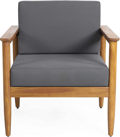 LSFH Unique Design True Innovations Eudora Accent Chair Armchair with Solid sagwan Wooden Frame Single Sofa Chair for Small Apartments, Living Room or Bedroom (1 Chair, Grey)