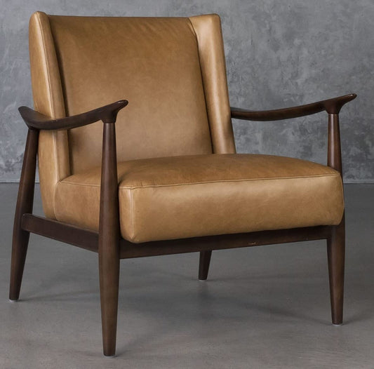 LSFH Unique Design True Innovations Clifton Accent Chair Armchair with Solid Sagwan Wooden Frame Single Sofa Chair for Small Apartments, Living Room or Bedroom (1 Chair, Brown)