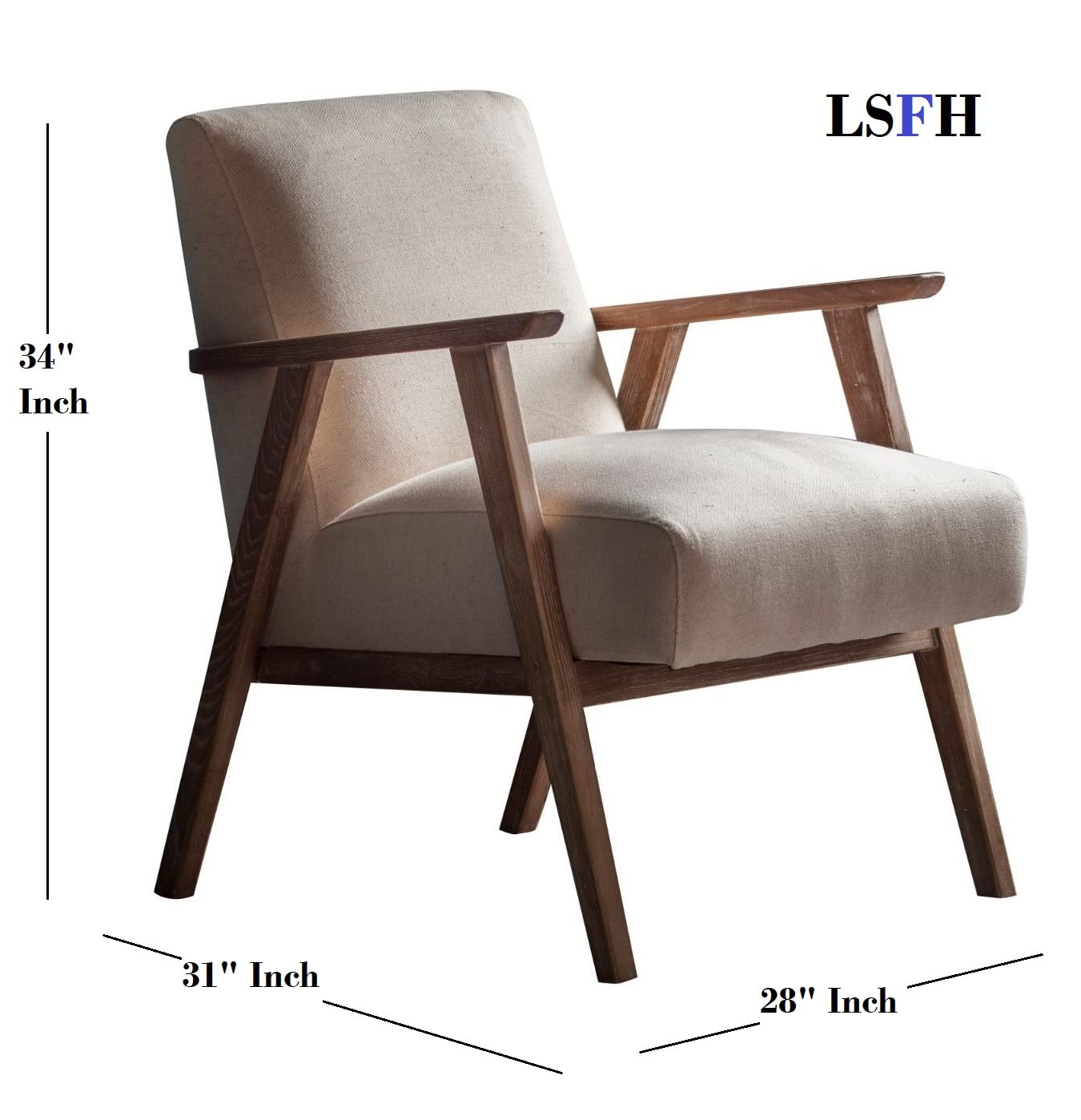 LSFH Unique Design True Innovations Odsey Accent Chair Armchair with Solid Sagwan Wooden Frame Single Sofa Chair for Small Apartments, Living Room or Bedroom (Set of 2 Chairs, Kai Green)