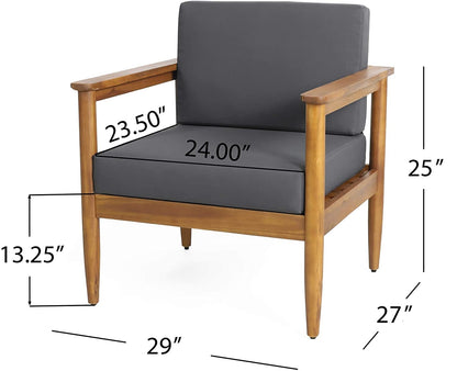 LSFH Unique Design True Innovations Eudora Accent Chair Armchair with Solid sagwan Wooden Frame Single Sofa Chair for Small Apartments, Living Room or Bedroom (1 Chair, Grey)