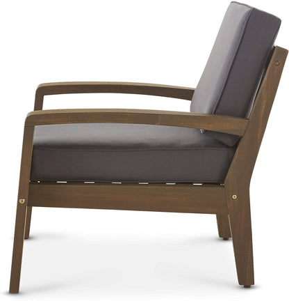 LSFH Unique Design True Innovations Eudo Accent Chair Armchair with Solid sagwan Wooden Frame Single Sofa Chair for Small Apartments, Living Room or Bedroom (Set of 2 Chars, Dark Grey)
