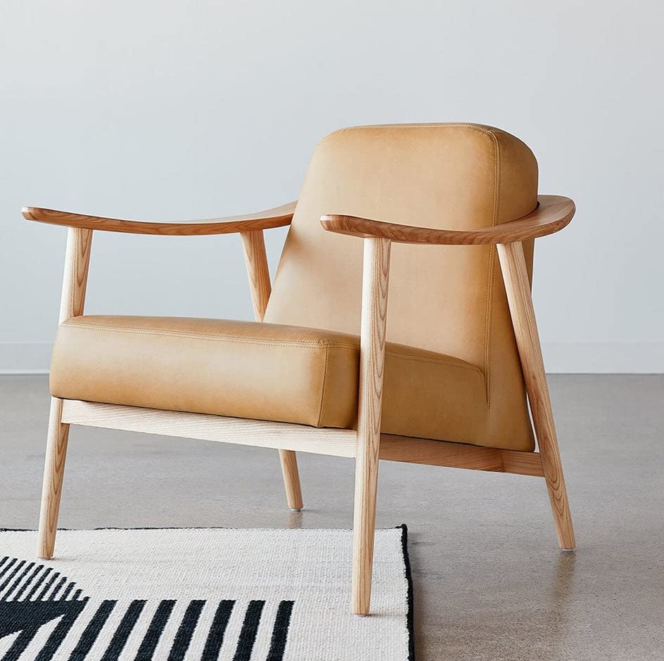 LSFH Unique Design Balticz Accent Chair Armchair with Solid Sagwan Wooden Frame Single Sofa Chair for Small Apartments, Living Room or Bedroom (Natural Finish, Brown Set of 2 Chairs)