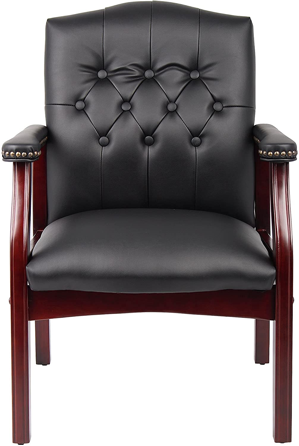 LSFH Unique Design True Innovations Ivy Button Tufted Accent Chair Armchair with Solid sagwan Wooden Frame Single Sofa Chair for Small Apartments, Living Room or Bedroom (1 Chair, Black)