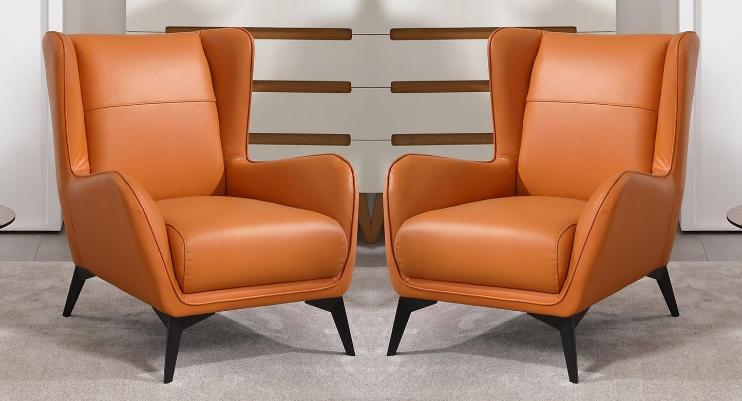 LSFH Unique Design True Innovations Aaltoz Accent Chair, Armchair with Solid Sagwan Wooden Frame Single Sofa Chair for Small Apartments, Living Room or Bedroom (Set of 2 Chairs, Brown)