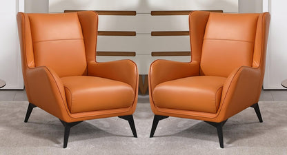 LSFH Unique Design True Innovations Aaltoz Accent Chair, Armchair with Solid Sagwan Wooden Frame Single Sofa Chair for Small Apartments, Living Room or Bedroom (Set of 2 Chairs, Brown)
