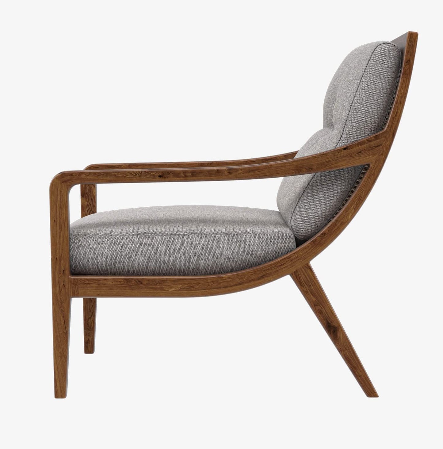 LSFH Unique Design True Innovations Haz Rattan Woven Chair Accent Chair Armchair with Solid Sagwan Wooden Frame Single Sofa Chair for Small Apartments, Living Room or Bedroom (Set of 2 Chairs, Grey)