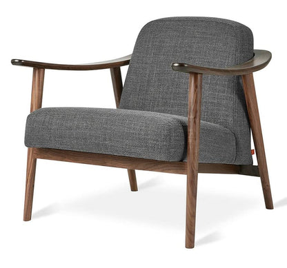 LSFH Unique Design Balticz Accent Chair Armchair with Solid Sagwan Wooden Frame Single Sofa Chair for Small Apartments, Living Room or Bedroom (Walnut Finish, Grey Set of 2 Chairs)