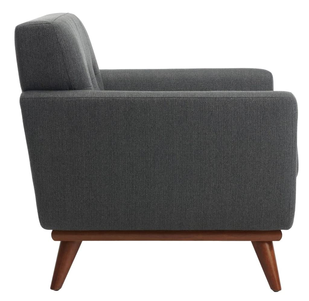 LSFH Unique Design True Innovations Opal Tufted Accent Chair Armchair with Solid Sagwan Wooden Legs Single Sofa Chair for Small Apartments, Living Room or Bedroom (Set of 2 Chairs, Grey)