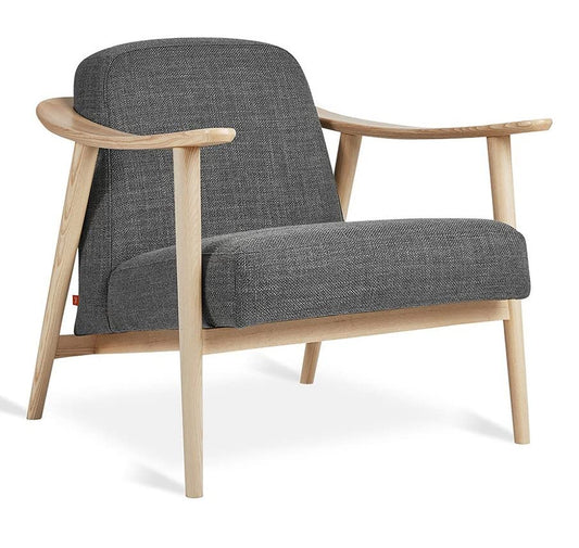 LSFH Unique Design Balticz Accent Chair Armchair with Solid Sagwan Wooden Frame Single Sofa Chair for Small Apartments, Living Room or Bedroom (Natural Finish, Grey 1 Chair)