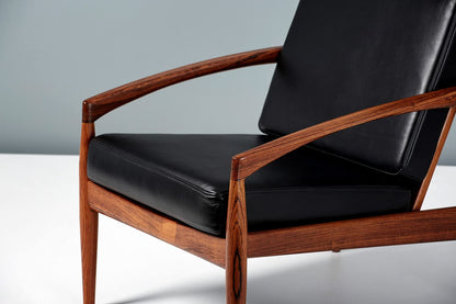 LSFH Unique Design Paper Knife Chair Leatherette Accent Chair Armchair with Solid Sagwan Wooden Frame Single Sofa Chair for Small Apartments, Living Room or Bedroom (Set of 2 Chairs, Black)