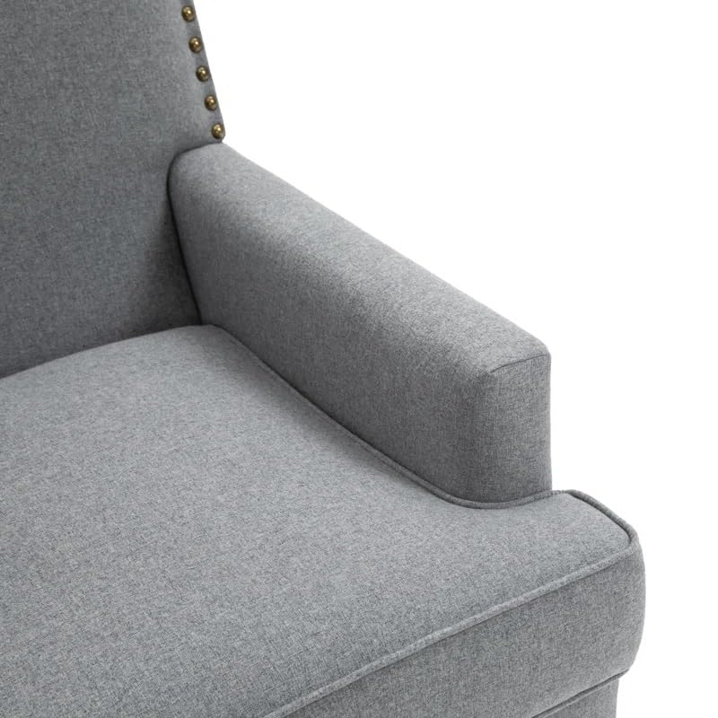LSFH Unique Design True Innovations Joshkz Accent Chair, Armchair with Solid Sagwan Wooden Frame Single Sofa Chair for Small Apartments, Living Room or Bedroom (1 Chair, Grey)