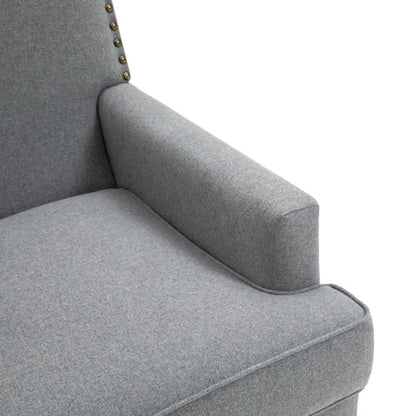 LSFH Unique Design True Innovations Joshkz Accent Chair, Armchair with Solid Sagwan Wooden Frame Single Sofa Chair for Small Apartments, Living Room or Bedroom (1 Chair, Grey)