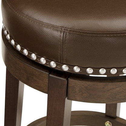 LSFH Unique Design True Innovations Arlettez Swivel Bar Stool with 100% Sagwan Wood Frame 360 Degree Ball & Cast Swivel Pub Height Bar Stool for Shop, Salon, Office and Home (1 Barstool, Brown)