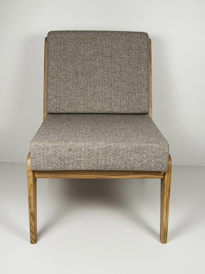 LSFH Unique Design Fabric Upholstered Merisiez Accent Chair with Solid Sagwan Wooden Frame Single Sofa Chair for Small Apartments, Living Room or Bedroom (Set of 2 Chairs, Grey)