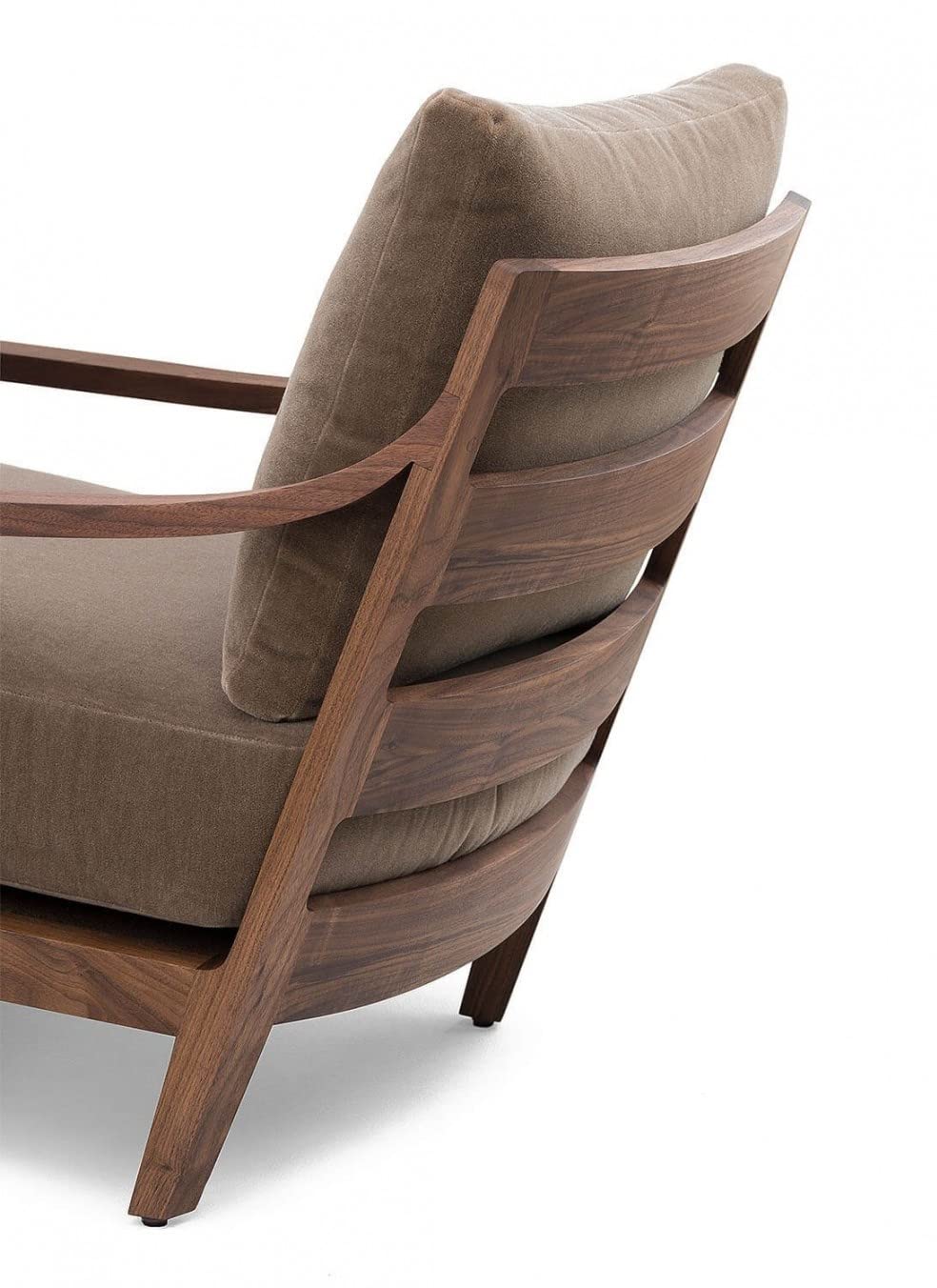 LSFH Unique Design Low Lounge Chair Accent Chair Armchair with Solid Sagwan Wooden Frame Single Sofa Chair for Small Apartments, Living Room or Bedroom (Set of 2 Chairs, Light Brown)