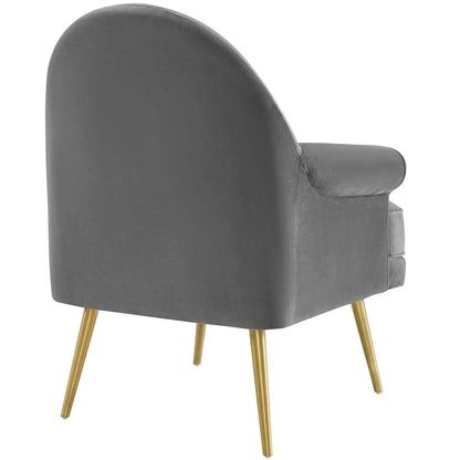 LSFH Unique Design True Innovations Revive Accent Chair Armchair with Gold Stainless Steel Legs Single Sofa Chair for Small Apartments, Living Room or Bedroom (Set of 2 Chairs, Grey)