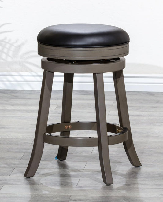 LSFH Unique Design True Innovations Wood Stack Stool Round Shape for Small Apartments, Living Room or Bedroom (1 Barstool, Black)