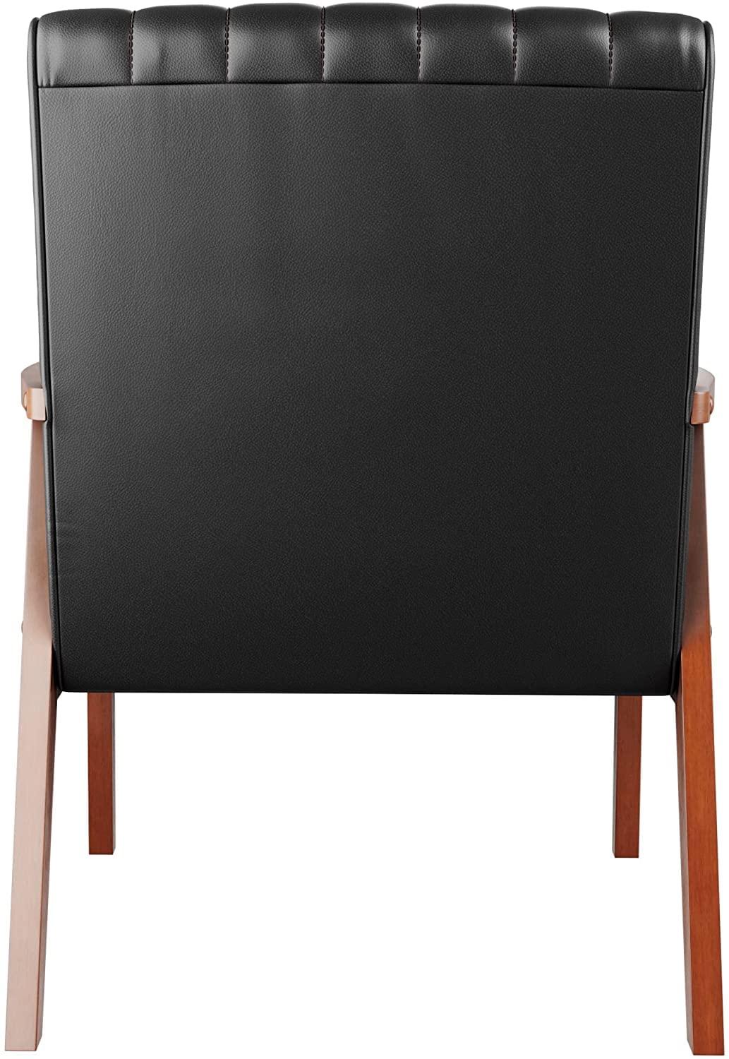 LSFH Unique Design True Innovations Channel Tufted Accent Chair Armchair with Solid sagwan Wooden Frame Single Sofa Chair for Small Apartments, Living Room or Bedroom (1 Chair, Black)