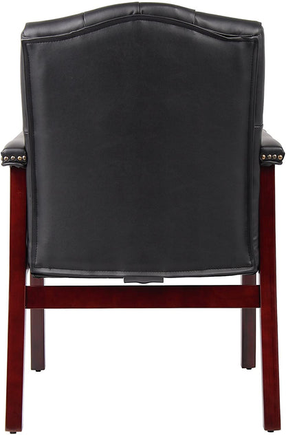 LSFH Unique Design True Innovations Ivy Button Tufted Accent Chair Armchair with Solid sagwan Wooden Frame Single Sofa Chair for Small Apartments, Living Room or Bedroom (1 Chair, Black)