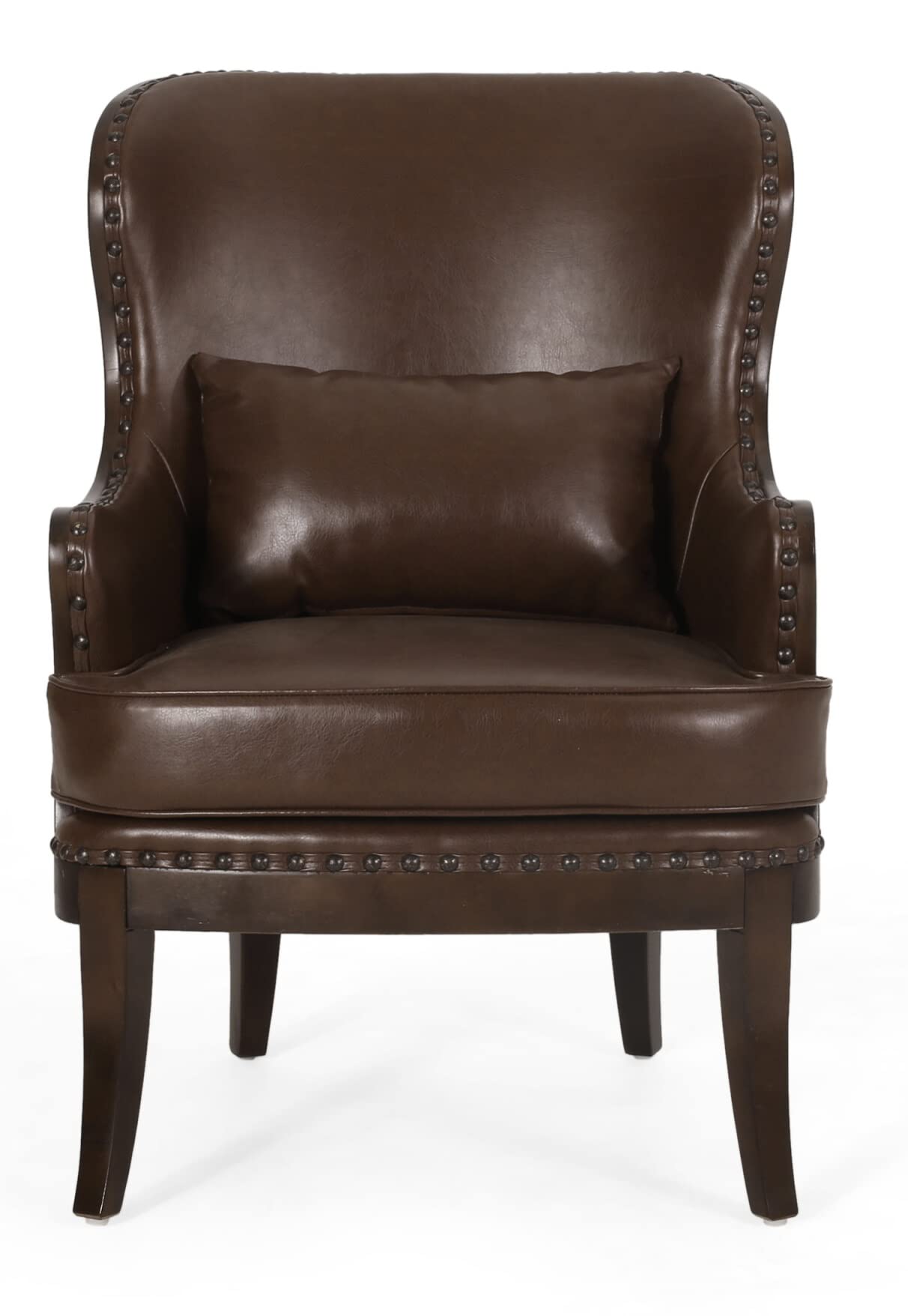 LSFH Unique Design True Innovations Mantua Accent Chair Armchair with Solid sagwan Wooden Legs Single Sofa Chair for Small Apartments, Living Room or Bedroom (Set of 2 Chair, Dark Brown)