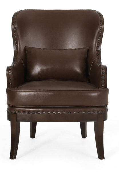 LSFH Unique Design True Innovations Mantua Accent Chair Armchair with Solid sagwan Wooden Legs Single Sofa Chair for Small Apartments, Living Room or Bedroom (Set of 2 Chair, Dark Brown)