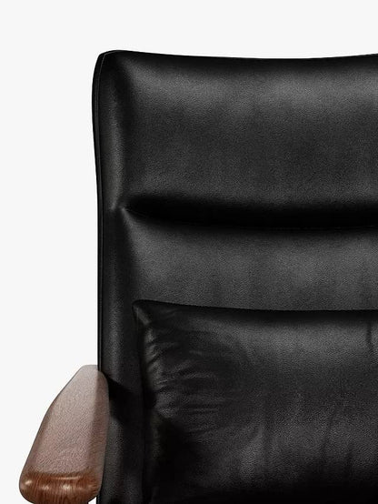 LSFH Unique Design True Innovations High Back Hendricks Leatherette Accent with Solid Sagwan Wooden Frame Single Sofa for Small Apartments, Living Room or Bedroom (1 Chair, Black)