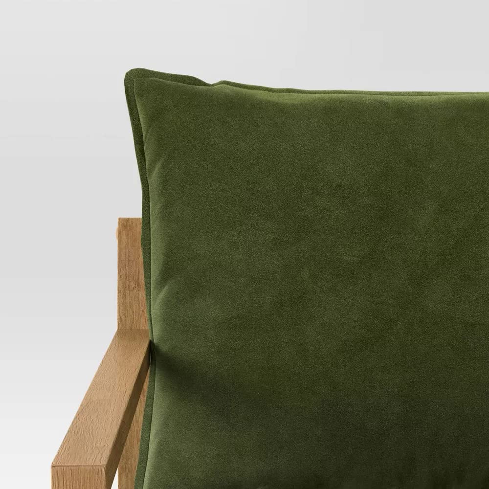 LSFH Unique Design Higginz Lounge Chair, Accent Chair Armchair with Solid Sagwan Wooden Frame Single Sofa Chair for Small Apartments, Living Room or Bedroom (1 Chair, Olive)