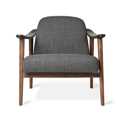 LSFH Unique Design Balticz Accent Chair Armchair with Solid Sagwan Wooden Frame Single Sofa Chair for Small Apartments, Living Room or Bedroom (Walnut Finish, Grey 1 Chair)