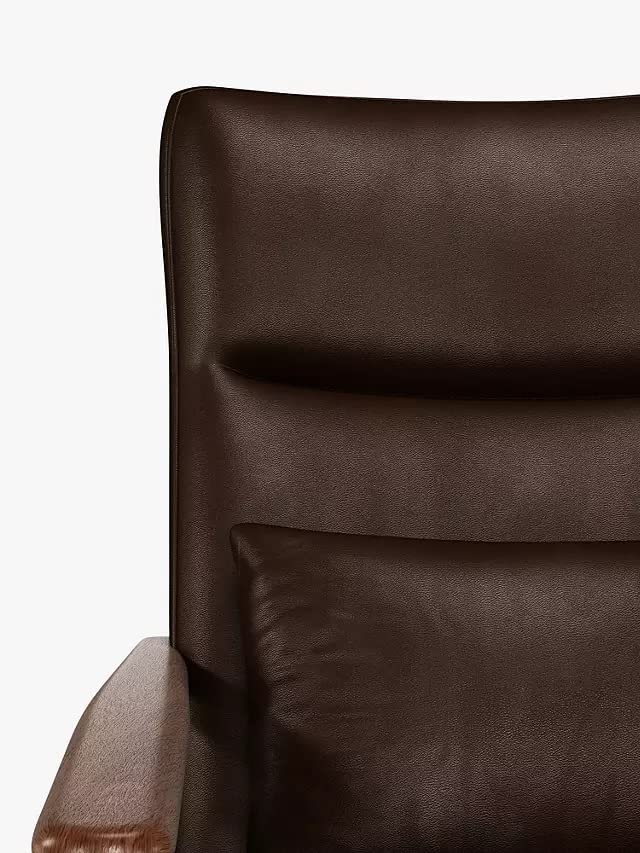LSFH Unique Design True Innovations High Back Hendricks Leatherette Accent with Solid Sagwan Wooden Frame Single Sofa for Small Apartments, Living Room or Bedroom (1 Chair, Dark Brown)