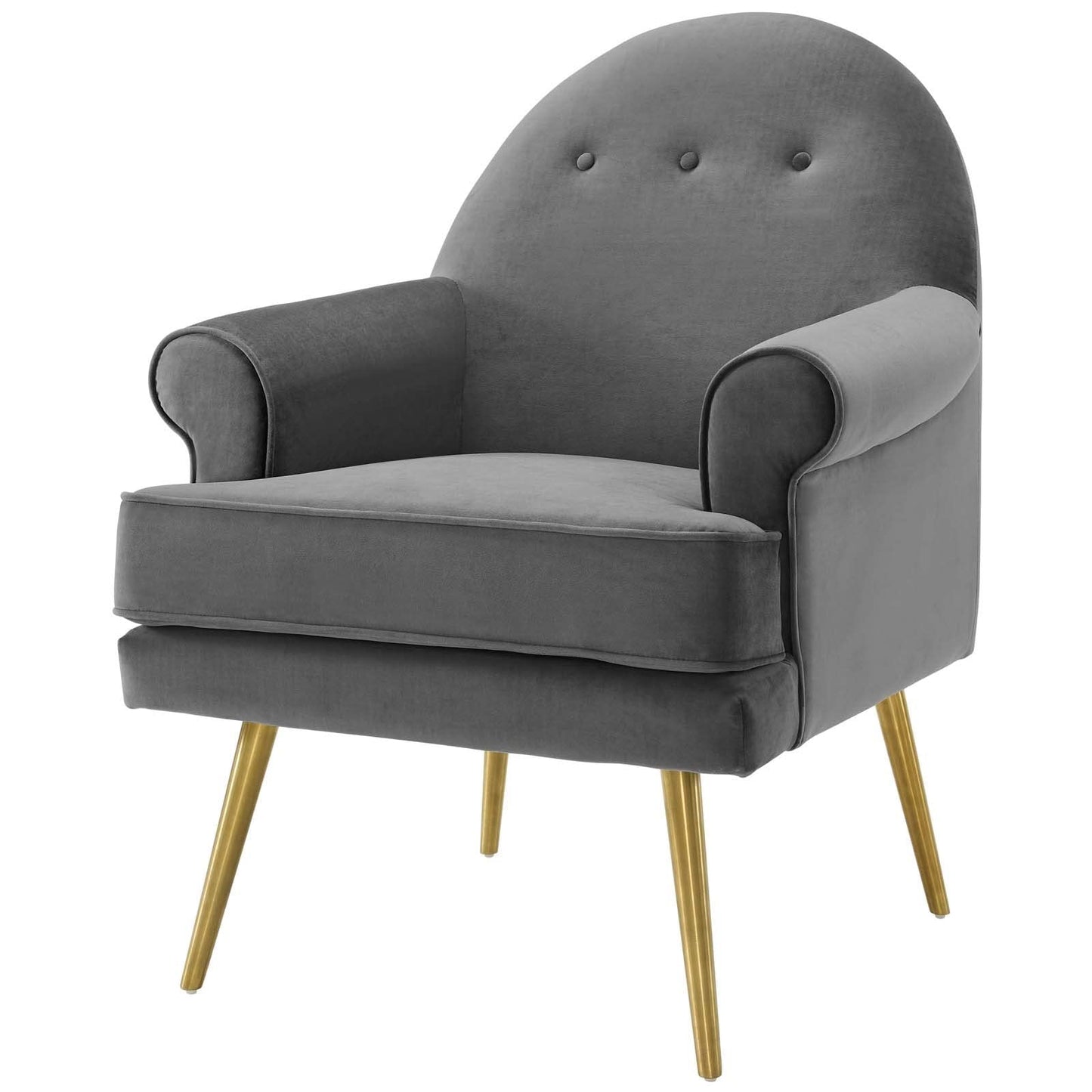 LSFH Unique Design True Innovations Revive Accent Chair Armchair with Gold Stainless Steel Legs Single Sofa Chair for Small Apartments, Living Room or Bedroom (Set of 2 Chairs, Grey)
