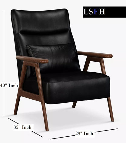 LSFH Unique Design True Innovations High Back Hendricks Leatherette Accent with Solid Sagwan Wooden Frame Single Sofa for Small Apartments, Living Room or Bedroom (Set of 2 Chairs, Light Brown)