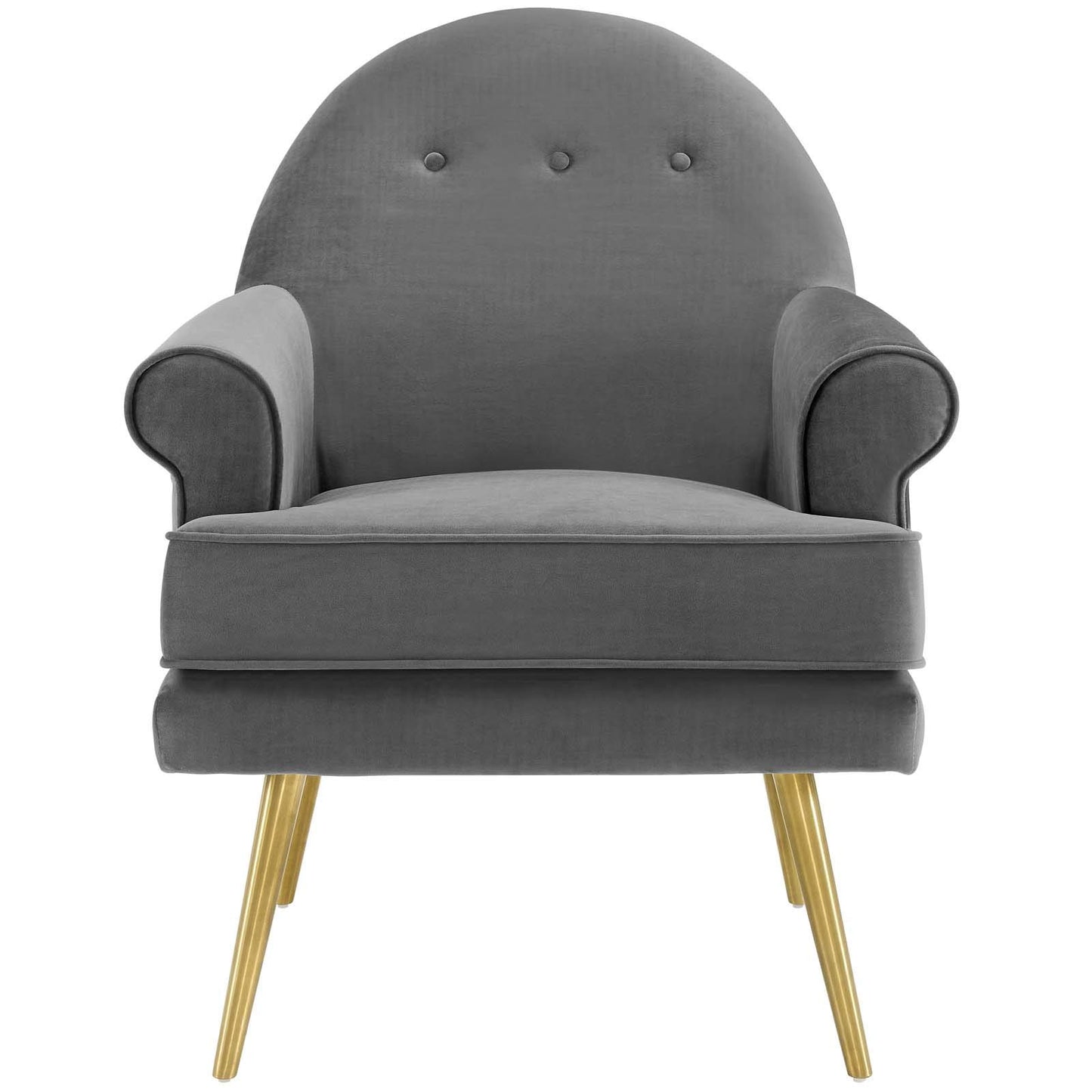 LSFH Unique Design True Innovations Revive Accent Chair Armchair with Gold Stainless Steel Legs Single Sofa Chair for Small Apartments, Living Room or Bedroom (Set of 2 Chairs, Grey)
