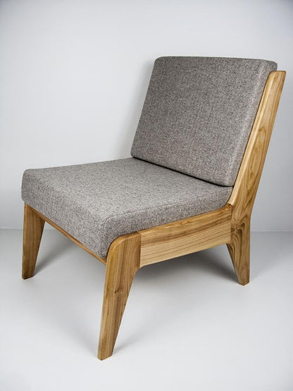 LSFH Unique Design Fabric Upholstered Merisiez Accent Chair with Solid Sagwan Wooden Frame Single Sofa Chair for Small Apartments, Living Room or Bedroom (Set of 2 Chairs, Grey)