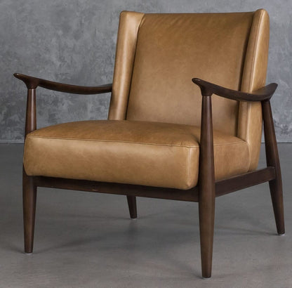 LSFH Unique Design True Innovations Clifton Accent Chair Armchair with Solid Sagwan Wooden Frame Single Sofa Chair for Small Apartments, Living Room or Bedroom (Set of 2 Chairs, Brown)