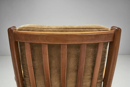 LSFH Unique Design True Innovations Italy 1950s Accent Chair Armchair with Solid Sagwan Wooden Frame Single Sofa Chair for Small Apartments, Living Room or Bedroom (Set of 2 Chairs, Brown)