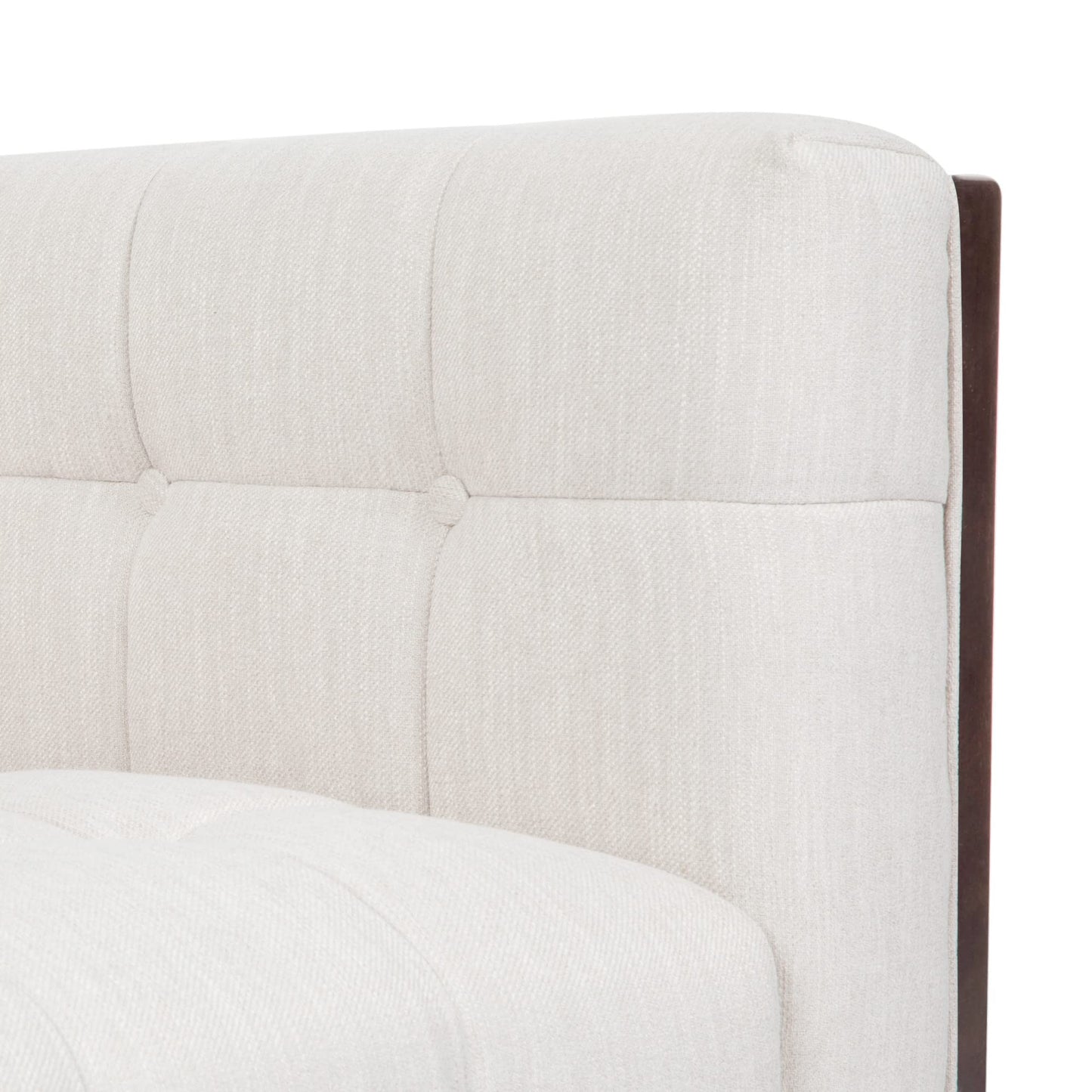 LSFH Unique Design True Innovations Larnan Tufted Accent Chair Armchair with Solid sagwan Wooden Frame Single Sofa Chair for Small Apartments, Living Room or Bedroom (1 Chair, Beige)