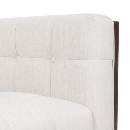 LSFH Unique Design True Innovations Larnan Tufted Accent Chair Armchair with Solid sagwan Wooden Frame Single Sofa Chair for Small Apartments, Living Room or Bedroom (1 Chair, Beige)