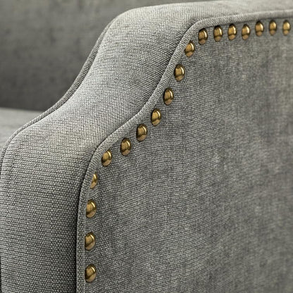 LSFH Unique Design True Innovations Aleithz Accent Chair, Armchair with Solid Sagwan Wooden Frame Single Sofa Chair for Small Apartments, Living Room or Bedroom (1 Chair, Grey)