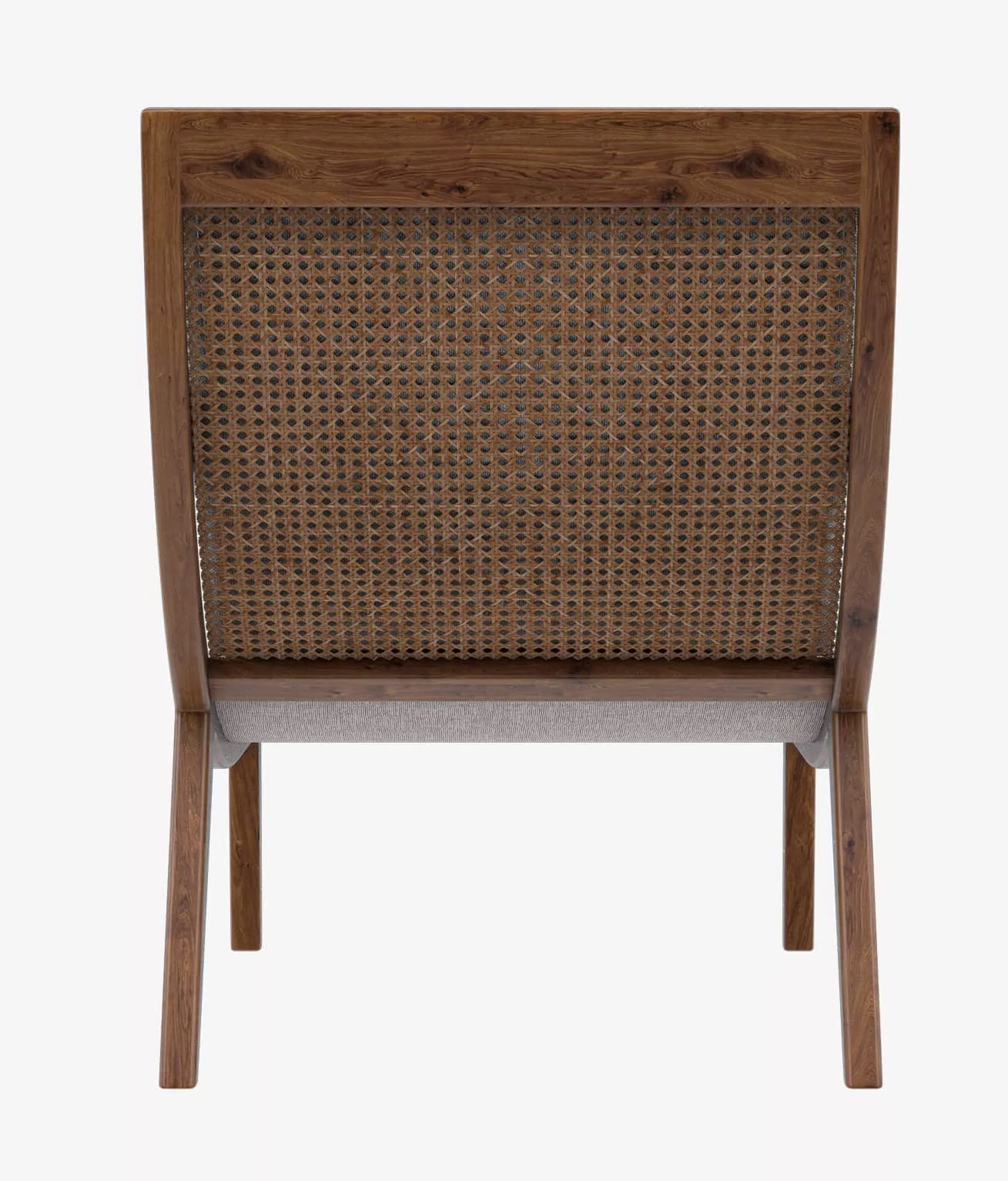 LSFH Unique Design True Innovations Haz Rattan Woven Chair Accent Chair Armchair with Solid Sagwan Wooden Frame Single Sofa Chair for Small Apartments, Living Room or Bedroom (1 Chair, Grey)