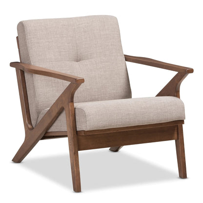 LSFH Unique Design True Innovations Bianca Fabric Accent Chair Armchair with Solid Sagwan Wooden Frame Single Sofa Chair for Small Apartments, Living Room or Bedroom (Set of 2 Chairs, Grey)