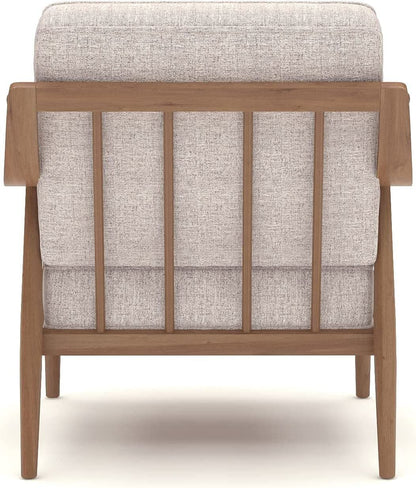 LSFH Unique Design True Innovations Artzhouse Accent Chair Armchair with Solid Sagwan Wooden Frame Single Sofa Chair for Small Apartments, Living Room or Bedroom (Set of 2 Chairs, Beige)