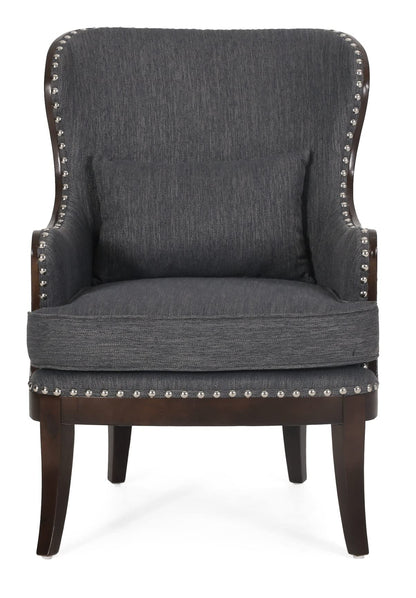 LSFH Unique Design True Innovations Mantua Accent Chair Armchair with Solid sagwan Wooden Legs Single Sofa Chair for Small Apartments, Living Room or Bedroom (Set of 2 Chair, Grey)