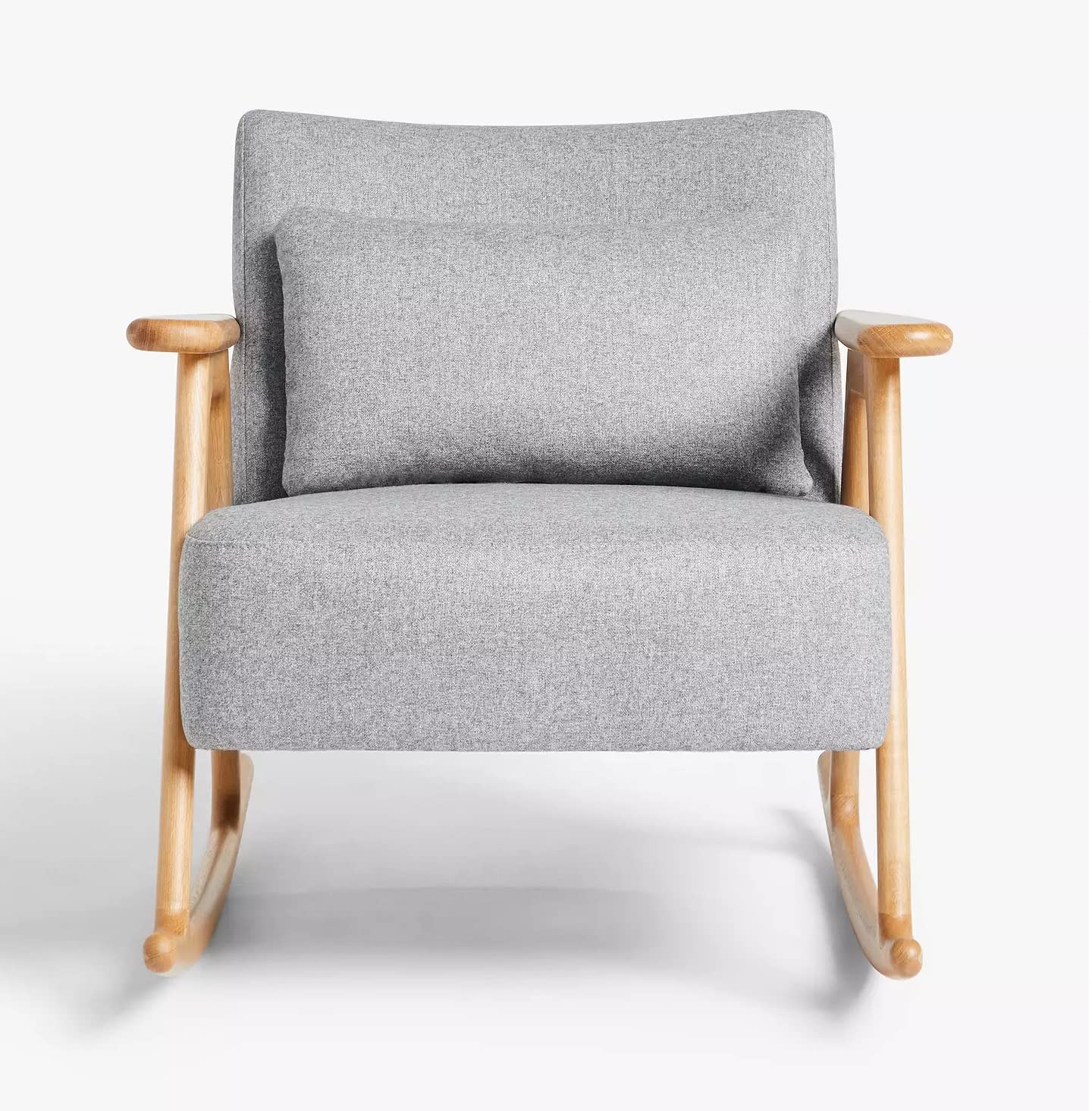 LSFH Luxury Design Traditional Hndricks Rocking Armchair Accent Chair with Solid Sagwan Wooden Legs Sofa Set for Small Apartments, Living Room or Bedroom (1 Chair, Grey)
