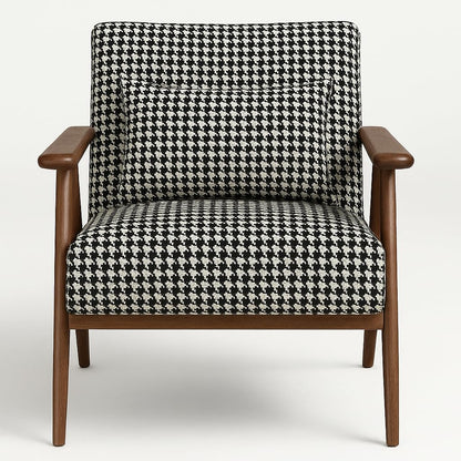 LSFH Hendricks Soft Suede Printed Accent Armchair – Stylish Single Sofa with Solid Sagwan Wood Frame for Living Room, Bedroom & Small Spaces (Set of 2 Chairs, Printed)