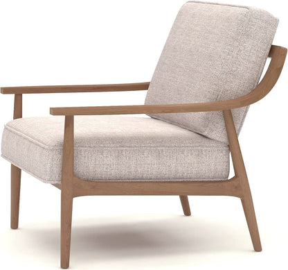LSFH Unique Design True Innovations Artzhouse Accent Chair Armchair with Solid Sagwan Wooden Frame Single Sofa Chair for Small Apartments, Living Room or Bedroom (Set of 2 Chairs, Beige)