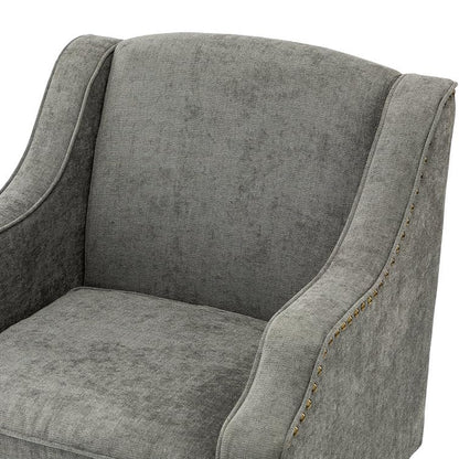 LSFH Unique Design True Innovations Aleithz Accent Chair, Armchair with Solid Sagwan Wooden Frame Single Sofa Chair for Small Apartments, Living Room or Bedroom (1 Chair, Grey)