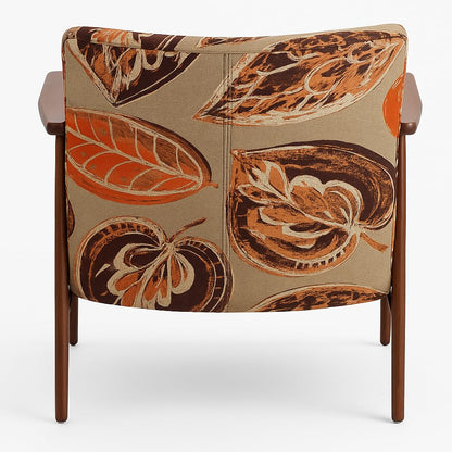 LSFH Unique Design True Innovations Grcia Hendricks Accent Chair Armchair with Solid Sagwan Wooden Frame Single Sofa Chair for Small Apartments, Living Room or Bedroom (1 Chair, Leaf Printed)