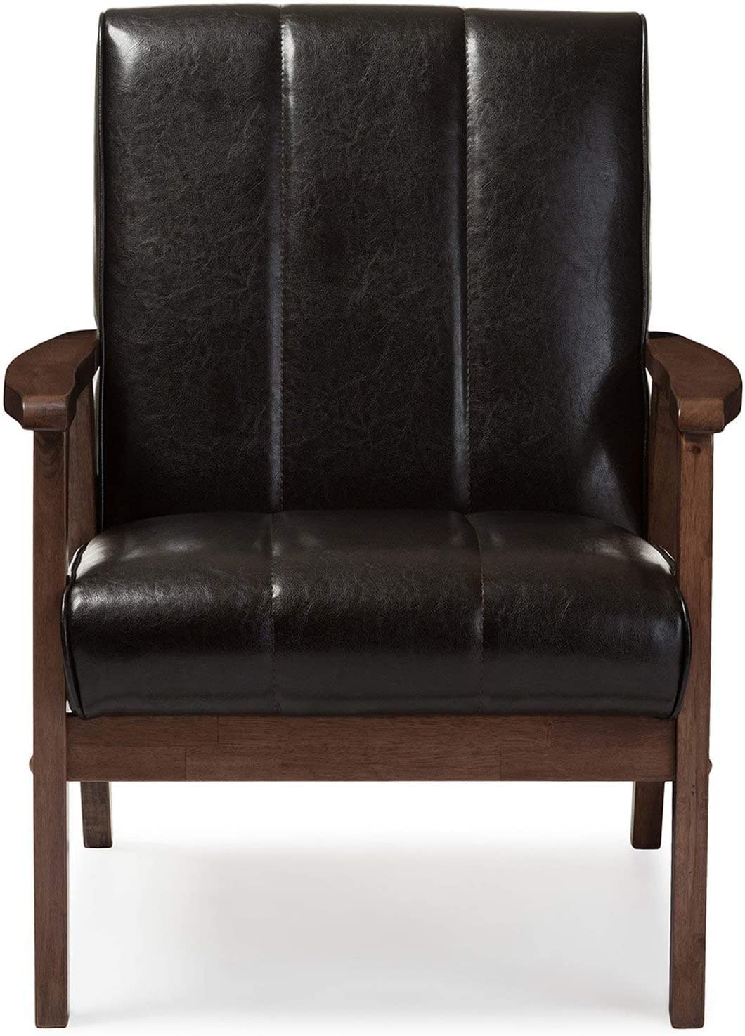 LSFH Unique Design Nikko Channel Tufted Accent Chair Armchair with Solid sagwan Wooden Frame Single Sofa Chair for Small Apartments, Living Room or Bedroom (Set of 2 Chairs, Black)